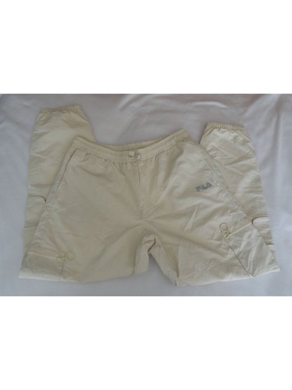 Fila Cream Colored Cargo Joggers - Womens L Large